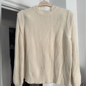 Who What Wear Cream Ribbed Sweater